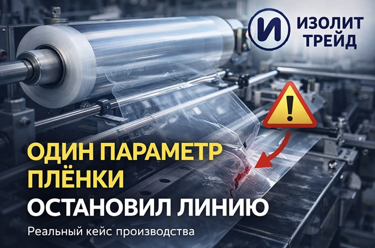 Разрыв упаковочной плёнки на производственной линии